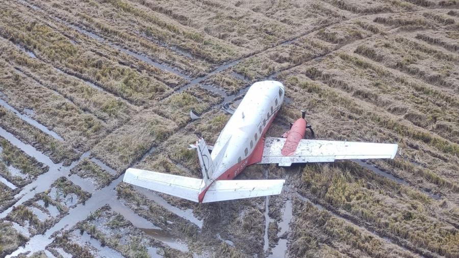 Avião caiu em local de difícil acesso em Eldorado do Sul - Brigada Militar/Divulgação