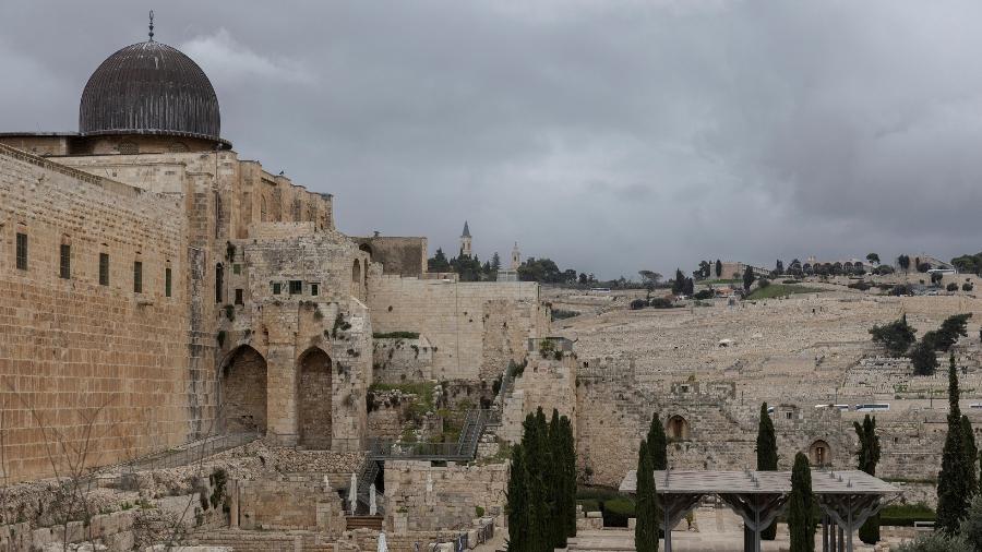 Vista da Mesquisa de Al-Aqsa, em Jerusalém