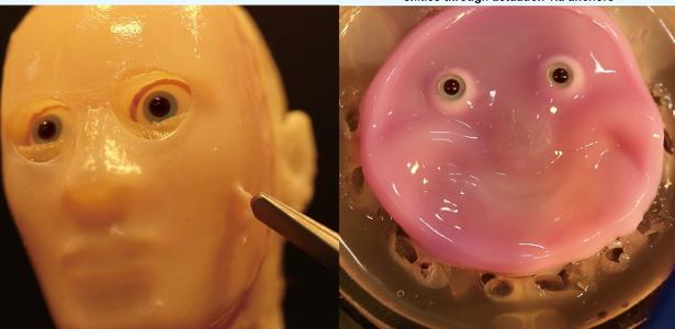 Coberto com pele 'viva': robô sorridente é criado a partir de células humanas