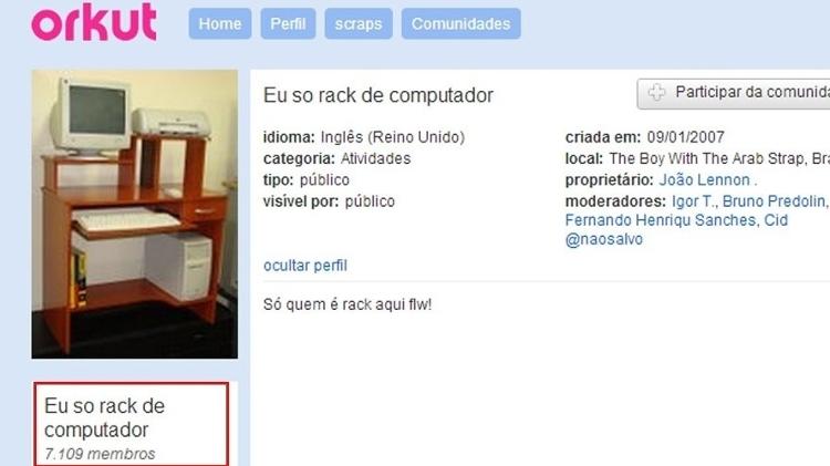 Eu sou rack de computador