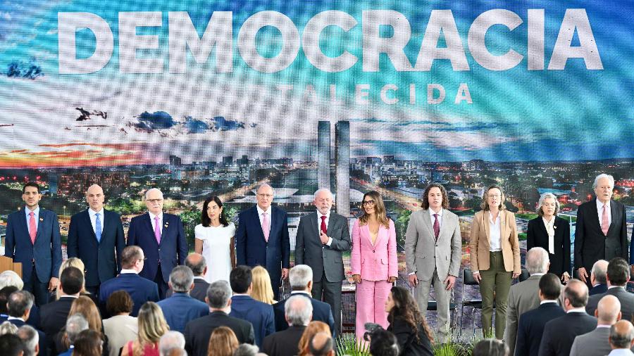 Evento organizado pelo governo Lula para os dois anos dos atos golpistas do 8 de Janeiro - Evaristo Sá / AFP