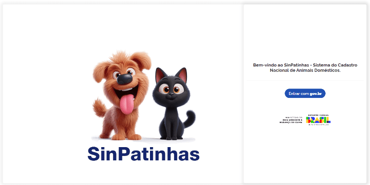 Sistema Sinpatinhas para cadastro de cães e gatos Sistema Sinpatinhas para cadastro de cães e gatos