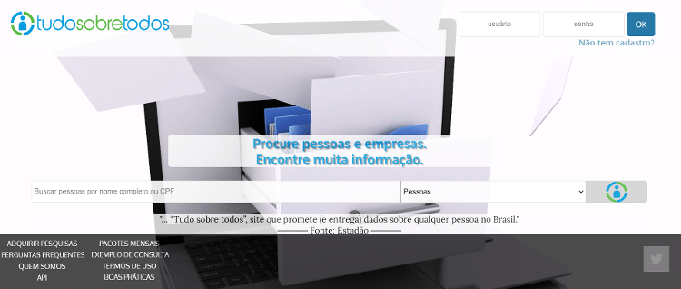 Site "Tudo Sobre Todos" foi acusado de violação de privacidade