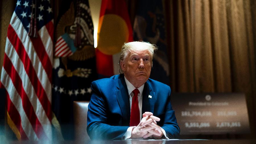13.mai.2020 - Donald Trump na Casa Branca - Pool / Getty Images