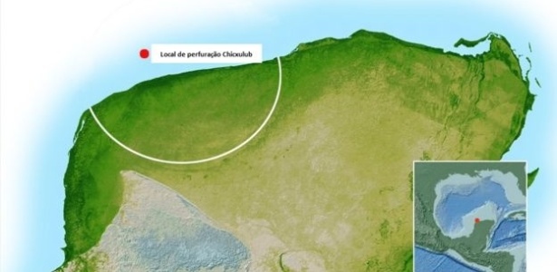 Local onde está a cratera conhecida como Chicxulub e é alvo das perfurações - Nasa