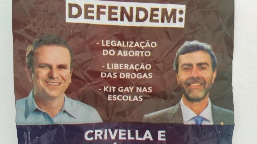 Panfleto espalhado pelo Rio de Janeiro com fake news - Reprodução
