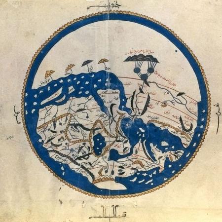 Mapa-múndi de Al-Idrisi, com o sul no topo - Getty Images - Getty Images