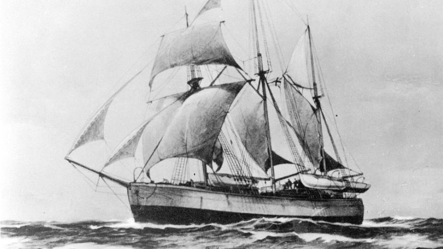 O Fram, navio do aventureiro norueguês Fridtjof Nansen, foi pego em "água morta" nas águas do Ártico em 1893 - Getty Images