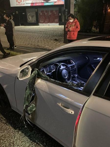 Carro dirigido por Guilherme Grabarski foi atingido por tiros em Curitiba - Divulgação/Polícia Civil-PR