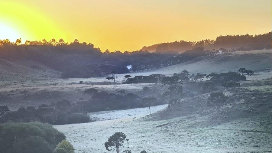 Vale do Caminhos da Neve (SC) em imagem de 2022. Previsão indica possibilidade de geadas - Mycchel Legnaghi / São Joaquim Online