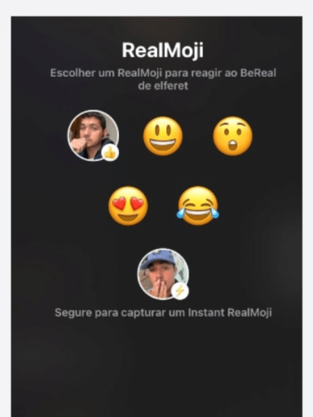 Be Real, social network, RealMoji - Reproduction/Adriano Ferreira - Reproduction/Adriano Ferreira