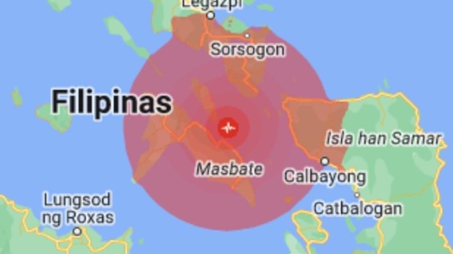 Terremoto atinge a região das Filipinas - Reprodução/Google
