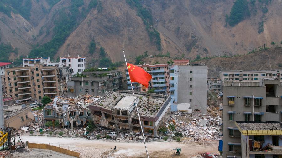 Foto ilustrativa de terremoto na China em 2008 - Chien-min Chung/Getty Images