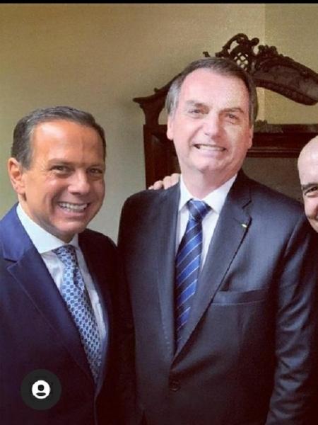 João Doria em encontro com o presidente Jair Bolsonaro 2019 - Reprodução