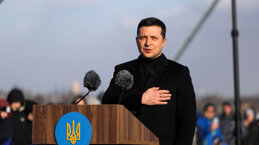 Zelensky criticou chefes de Estado e mídia estrangeira por, segundo ele, dar a entender "que já temos uma guerra" - Dmytro Smolyenko/ Ukrinform/Future Publishing via Getty Images