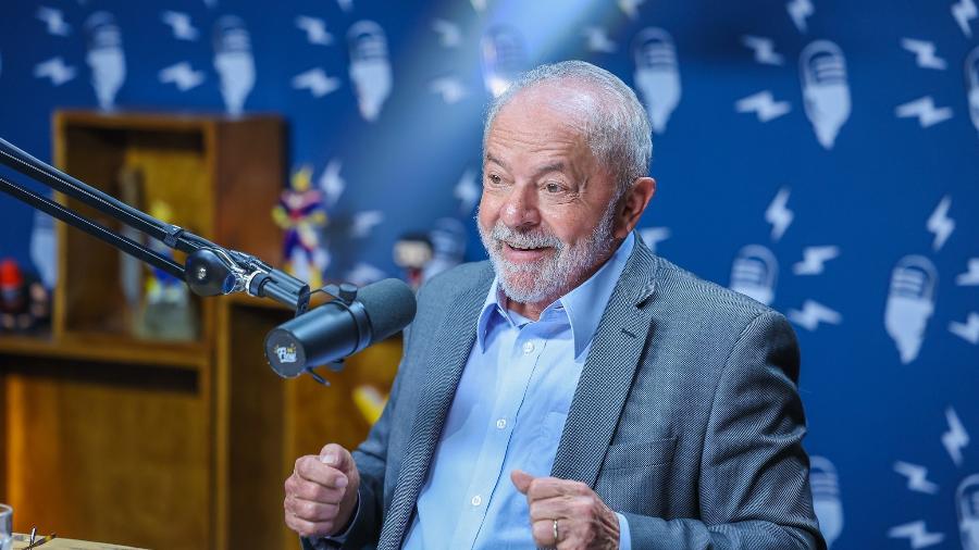 O ex-presidente Lula, candidato do PT ao Planalto, participou do Flow Podcast ontem - 18.out.2022 - Divulgação/Ricardo Stuckert