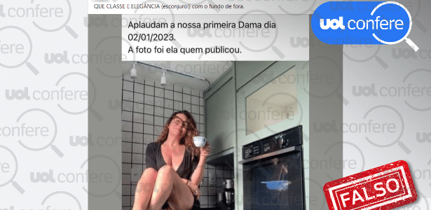 Janja não postou foto de camisola na cozinha; é outra mulher na imagem