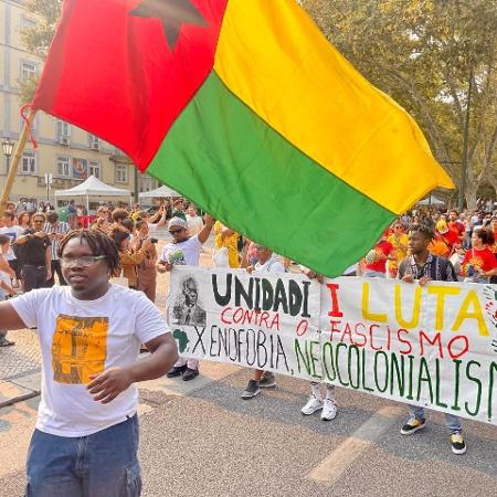 21.agosto.2024 - Marcha realizada em Lisboa (Portugal) nas comemorações do centenário de nascimento de Amílcar Cabral. 