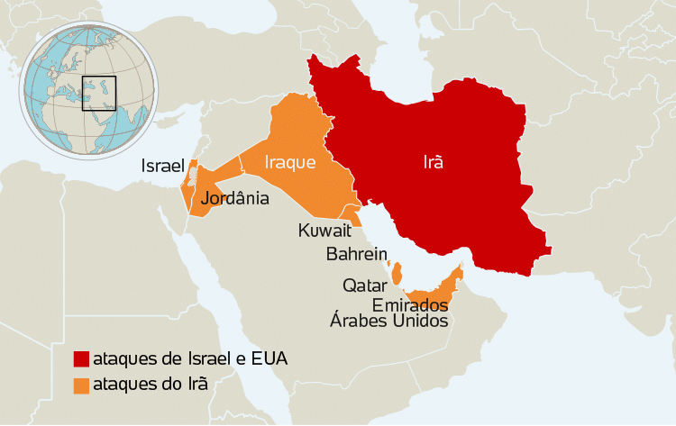 EUA e Israel atacam Irã, que revida com mísseis contra bases militares americanas no Oriente Médio