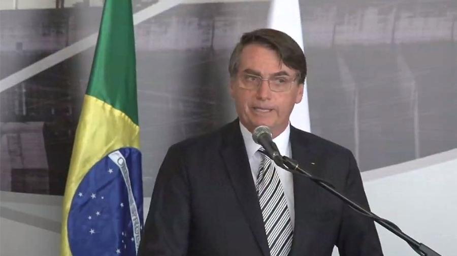 26.jan.2019 - Jair Bolsonaro discursa durante posse de novo presidente de Itaipu - Reprodução/Facebook/Marito Abdo
