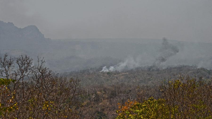 10.set.2019 - Focos de incêndio no Parque Nacional da Chapada dos Guimarães, em Mato Grosso - Juliana Arini/Folhapress