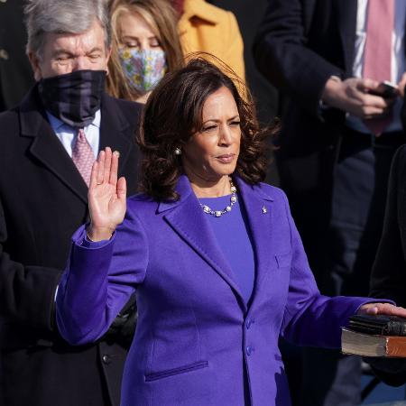 20 jan. 2021 - Kamala Harris toma posse como vice-presidente dos Estados Unidos após juramento - Alex Wong/Getty Images