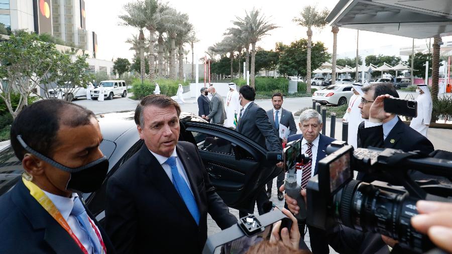 O presidente Jair Bolsonaro (sem partido) em entrevista a jornalistas em Dubai, nos Emirados Árabes Unidos - Alan Santos/PR