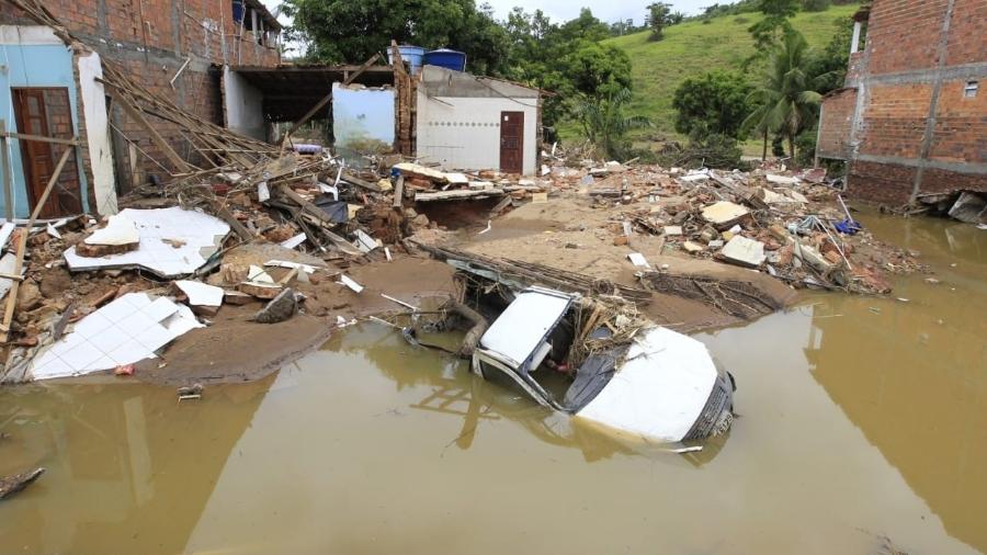 Fotografia mostra estrago das chuvas em Ubaíra, na Bahia - Arquivo - Fernando Vivas/Governo da Bahia