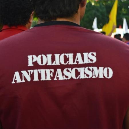 Policial do Rio Grande do Norte usa camiseta do grupo Policiais Antifascismo - Pedro Chê/Página do Facebook