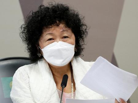 Médica Nise Yamaguchi durante depoimento na CPI da Covid, no Senado Federal, em Brasília (DF) - Adriano Machado/Reuters