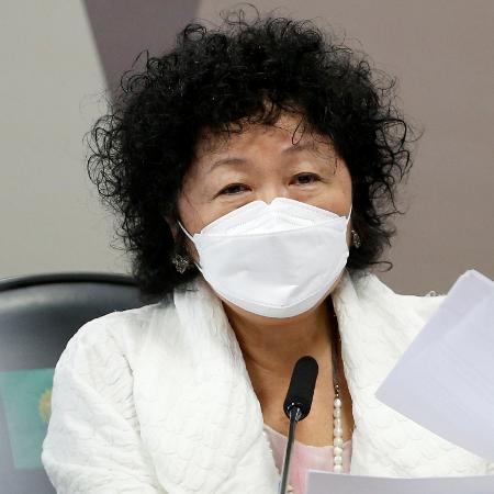 01.jun.2021 - Médica Nise Yamaguchi durante depoimento na CPI da Covid, no Senado Federal, em Brasília (DF) - Adriano Machado/Reuters