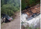 Fortes chuvas na região Sul causam 3 mortes; carro vai parar dentro de rio - Reprodução/Corpo de Bombeiros