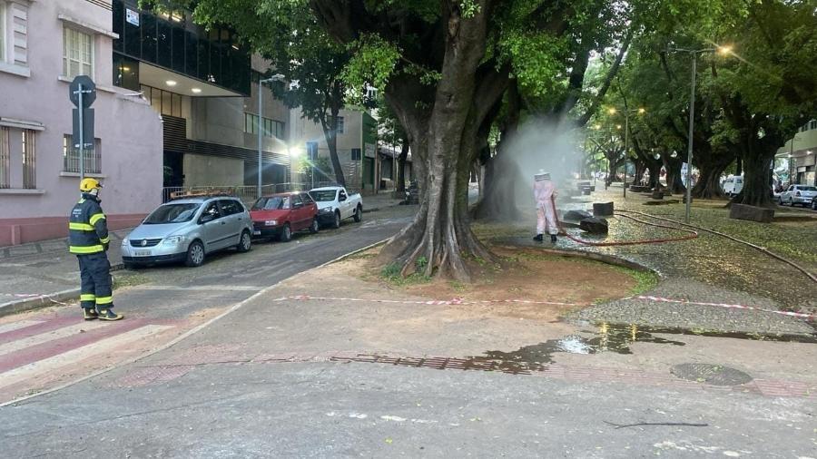 Bombeiros isolaram local durante passagem de bloco em BH