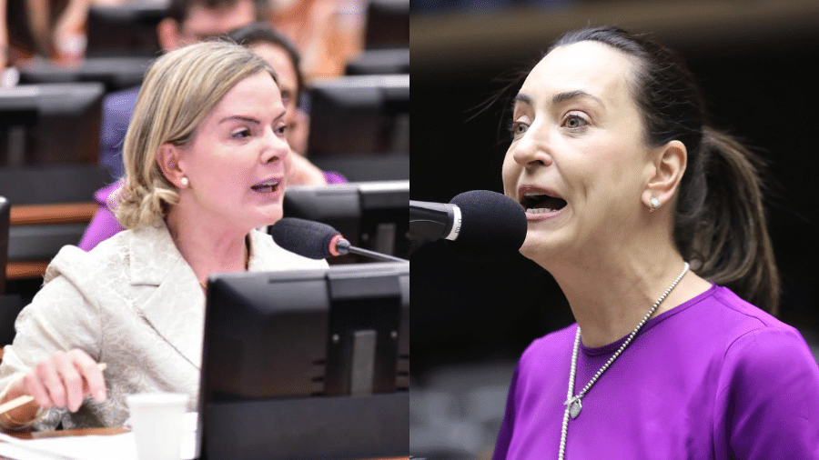 As deputadas federais Gleisi Hoffmann (PT-PR) e Rosângela Moro (União-SP)