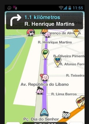 O aplicativo Waze ajuda os motoristas a terem notícias do trânsito em tempo real - Reprodução