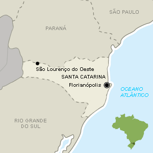 S. Lourenço do Oeste está a 650 km de Florianópolis - Arte UOL