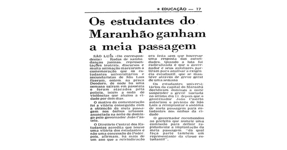 Greve da meia passagem - 1979 - Reprodução/Folha de S. Paulo