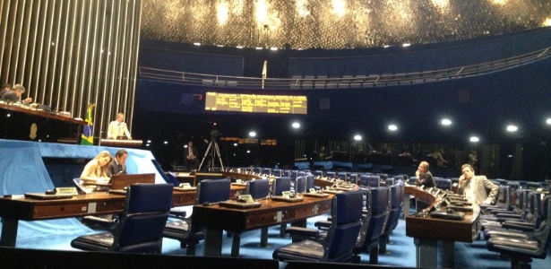 Plenário do Senado praticamente vazio durante sessão na tarde desta quinta-feira (27) - Aiuri Rebello