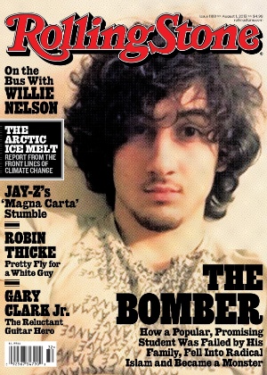 Capa com o jovem Dzhokhar Tsarnaev, acusado dos atentados da maratona de Boston, em abril, nos Estados Unidos, gerou uma série de críticas - Wenner Media/AFP