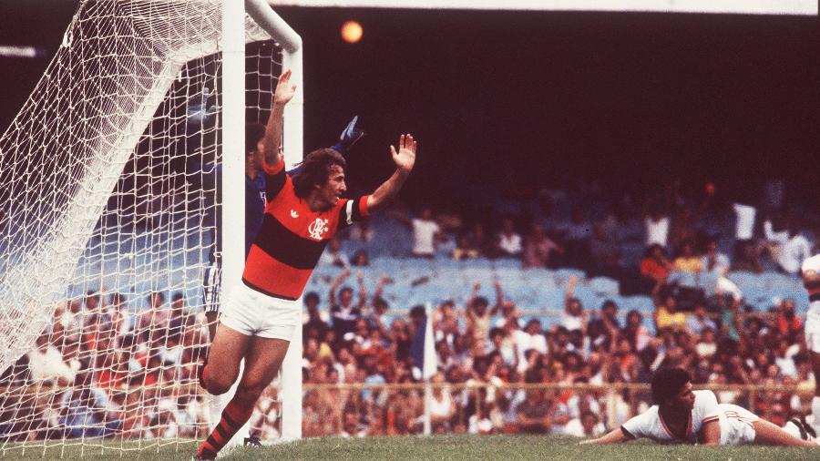 Zico em 1982, no Flamengo - Agência O Globo