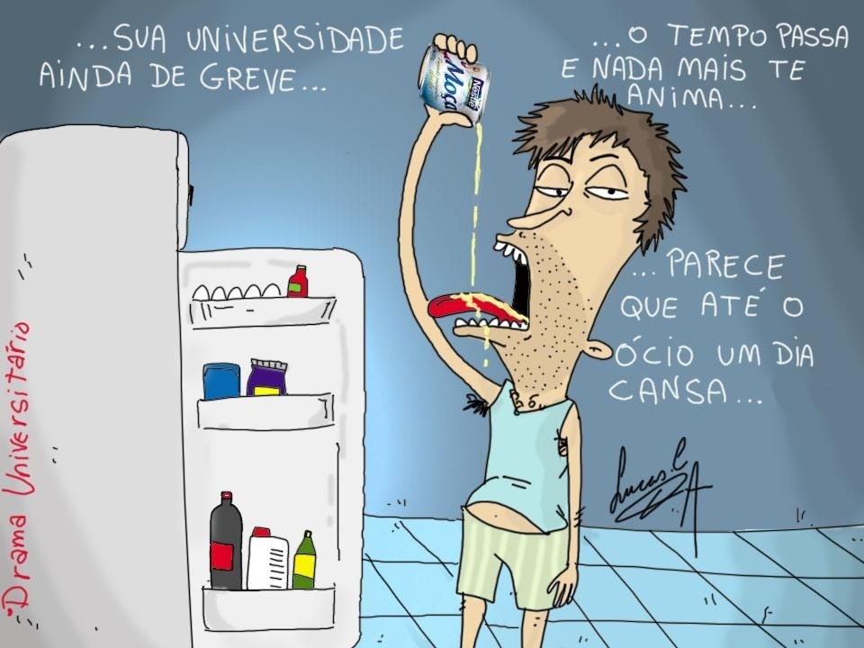 Estudante usa charges para compartilhar os dramas de um universitário - Lucas Carvalho/Reprodução Facebook