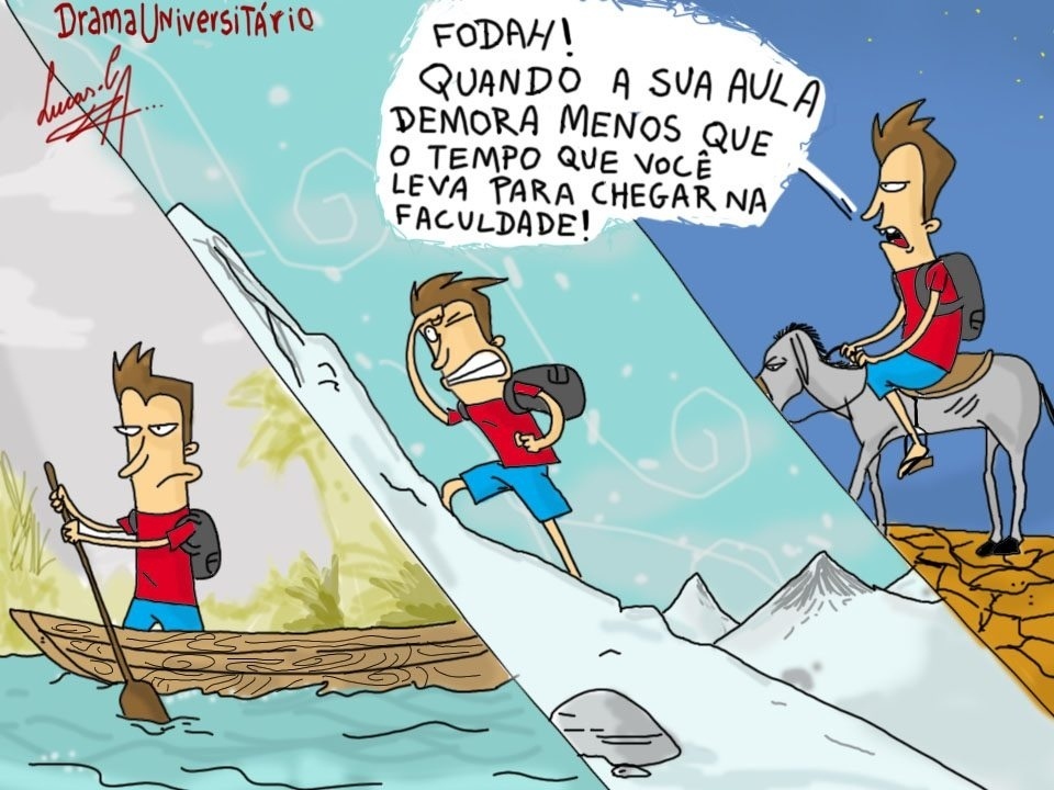 Estudante usa charges para compartilhar os dramas de um universitário - Lucas Carvalho/Reprodução Facebook