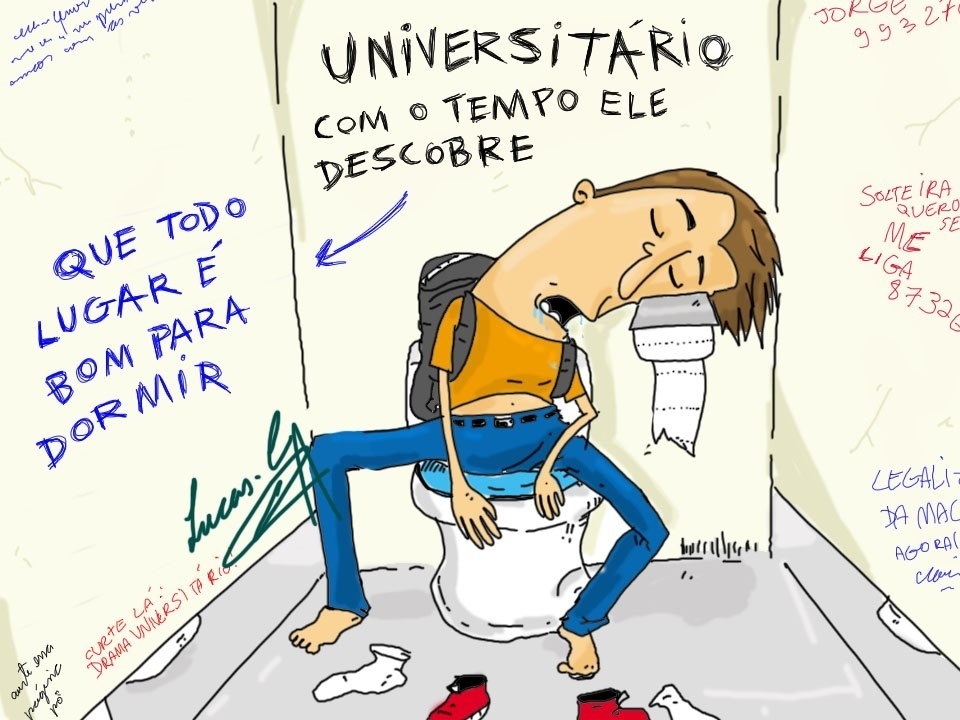 Estudante usa charges para compartilhar os dramas de um universitário - Lucas Carvalho/Reprodução Facebook