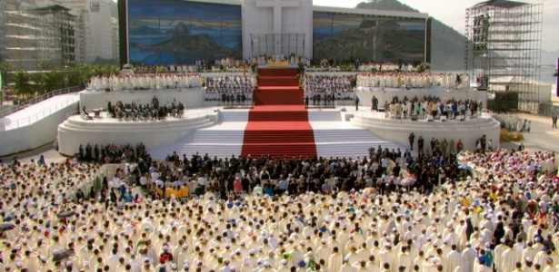 A missa de encerramento da Jornada Mundial da Juventude foi celebrada pelo papa Francisco - Reprodução