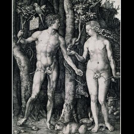 Em 1504 o pintor alemão Albrecht Dürer retratou como, na sua visão, seriam Adão e Eva - Reprodução