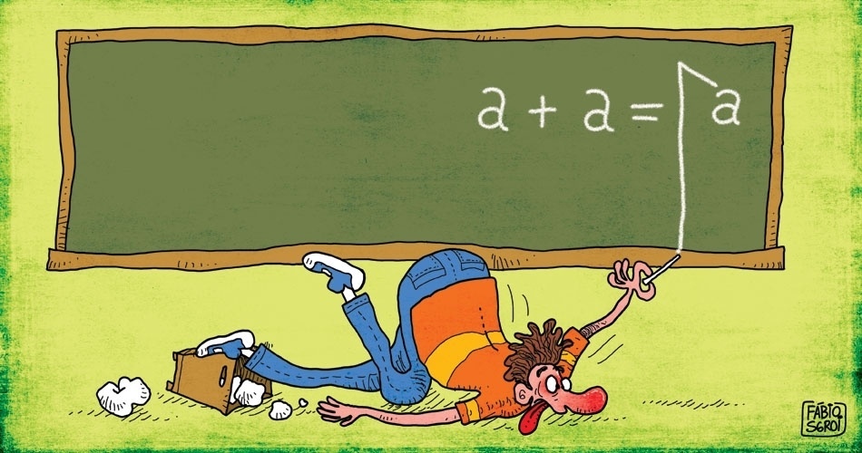 Charge feita para UOL Educação sobre erros mais comuns do português: crase (Fábio Sgroi/Página 3) - Fábio Sgroi/Página 3