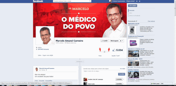 Página do médico e vereador Marcelo Amaral Carneiro, conhecido como "O Médico do Povo"