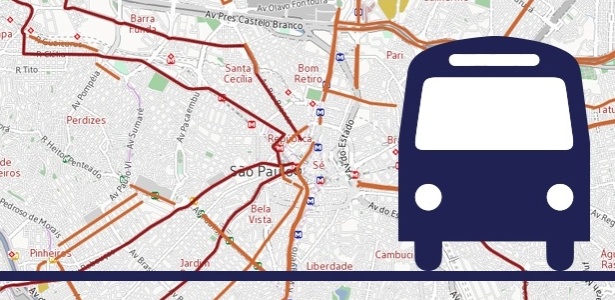 Veja o mapa das faixas e corredores exclusivos para ônibus já implantados na capital paulista - 