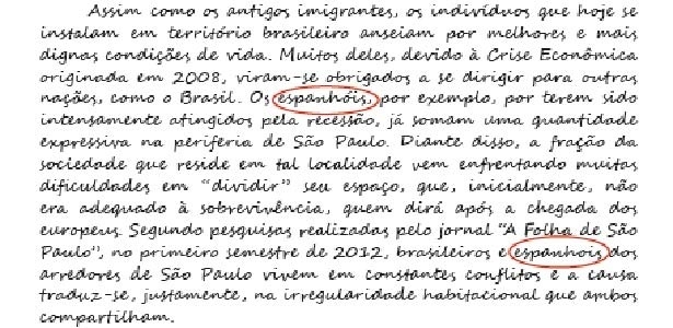 Trecho de redação com nota máxima no Enem 2012 tem erro de português  - Reprodução/MEC 