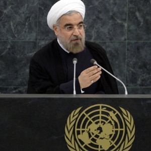 O presidente iraniano, Hasan Rowhani, discursa na 68ª Assembleia Geral da ONU - Timothy Clary/AFP
